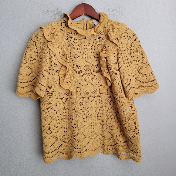 Sezane Pauletta Blouse in Ochre size 34 - Picture 4 of 9